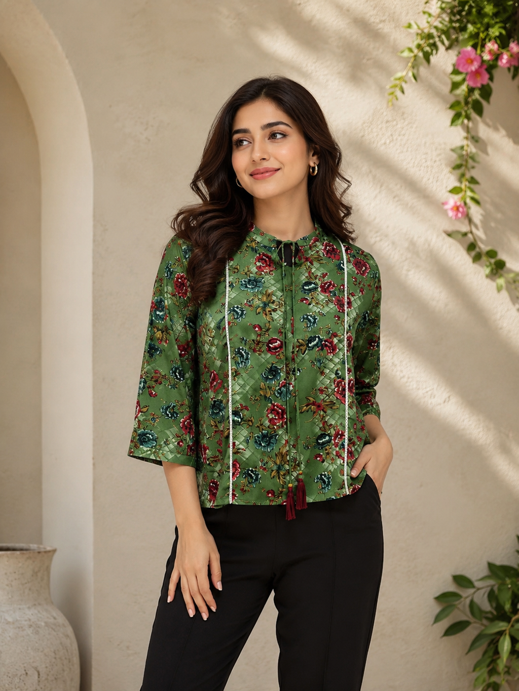 Women's Floral Printed Polyester Top | Casual Stylish Everyday Wear