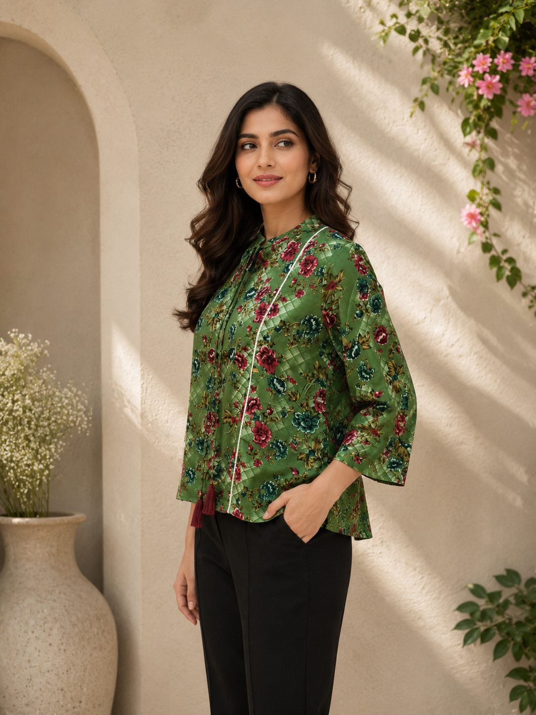 Women's Floral Printed Polyester Top | Casual Stylish Everyday Wear