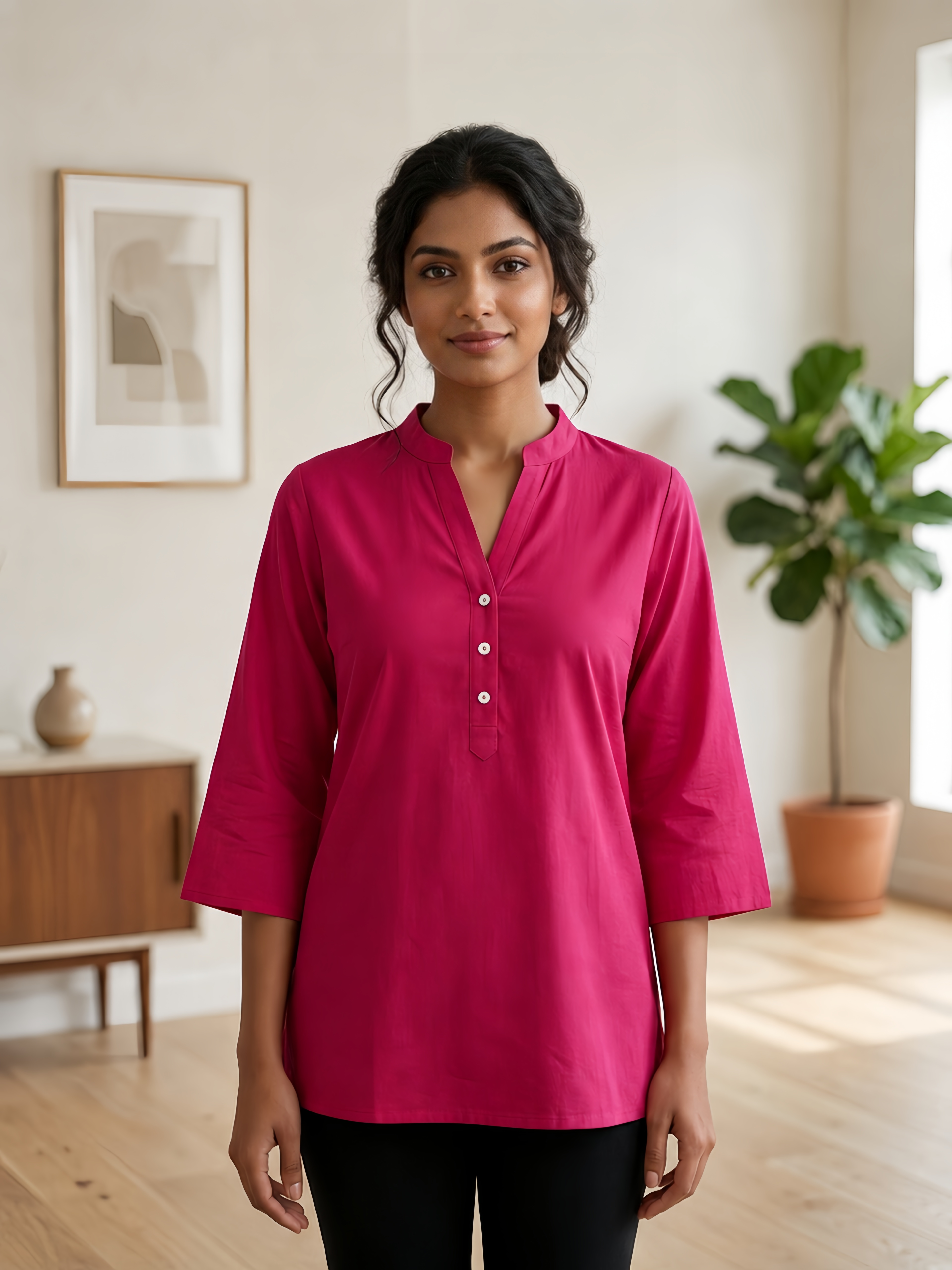 Women's Rayon Short Kurti | Casual Ethnic Tunic Top for Daily Wear