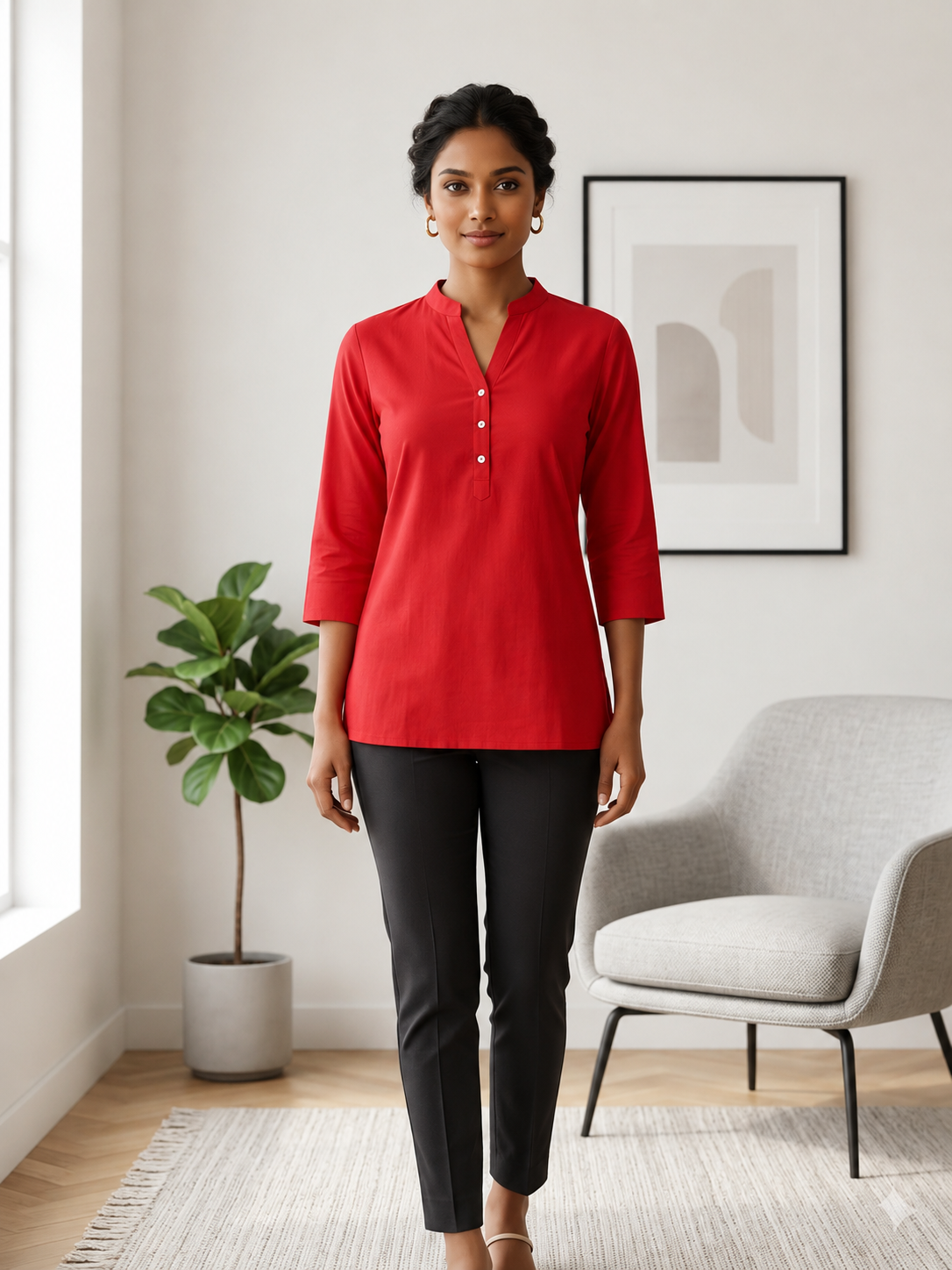 Women's Rayon Short Kurti | Casual Ethnic Tunic Top for Daily Wear